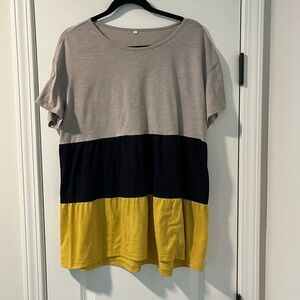 Colorblock Women's Babydoll Top